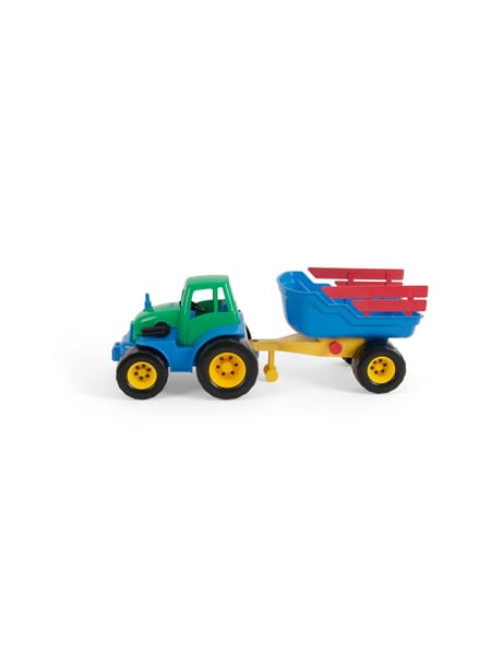 Classic Recycled Tractor w/ Trailer L:41 cm